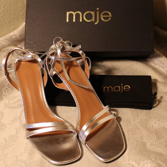 Maje - Leather Filipina Heeled Sandal - Size 41 - Picture 2 of 11